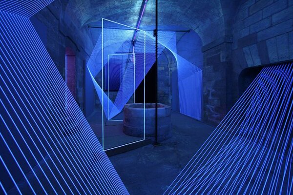 Drawing in Space - Reflection, which just closed at La Chartreuse de Villeneuve lez Avignon, is a good example of the visualization of the
digital overlapping with the physical. Photo: Courtesy of the artist.