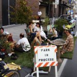 National Parking Day—as seen here in Minneapolis, Minnesota, USA, in 2008—is an annual worldwide event where artists, designers and citizens transform metered parking spots into temporary public parks. Photo: Photo: Sveden / www.flickr.com/photos/jim_lahey/2878712975/in/album-72157607433143889/