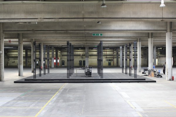 4DSOUND Studio installed in Berlin Spandau in October, 2014. Other artists who have presented on the system include Peter van Hoesen, Lucy, Biosphere, Pantha du Prince, Murcof, Frank Bretschneider, Grischa Lichtenberger, Robert Lippok, Peter Kirn and more. Photo: Adam Marshall