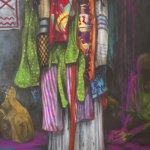 Detail from Foxy Lady 2015 oil paint on canvas. Photo: Courtesy of the artist.