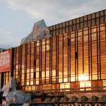 Der Berg, a collaboration with Exyst, was a geometric mountain around the infrastructure of the former Palast der Republik. Photo: Courtesy of the artists