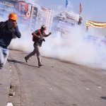 Running from smoke bombs in Instanbul, summer 2013.