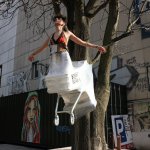 Outside of PLATOON KUNSTHALLE Berlin with a Shopping Queen in 2013. Photo: Mica Potocnik