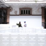 Anja Schmitz and partner setting up the Creative Night. Photo Jesús León.